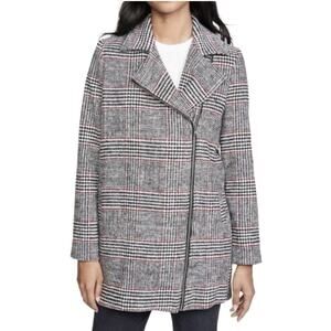 BB Dakota Plaid News Houndstooth Wool Blend Lined‎ Jacket Coat Women’s Sz M